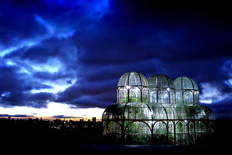 Curitiba: 4-Hour City-By-Night Tour with Dinner - The Wire Opera House shines after sunset