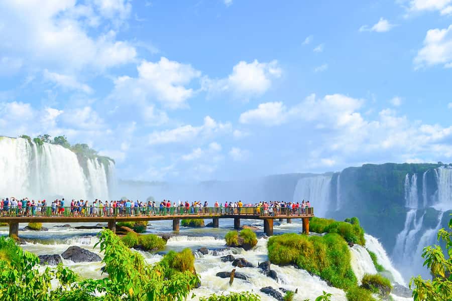 From Foz do Iguaçu: Brazilian Side of the Falls with Ticket - The Brazilian falls trail, about 1 kilometer of big views