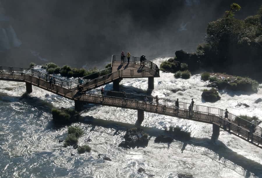Iguassu Falls: Guided Tour & Macuco Safari on Pontoon Boats - Walking toward Benjamin Constant and Deodoro Falls