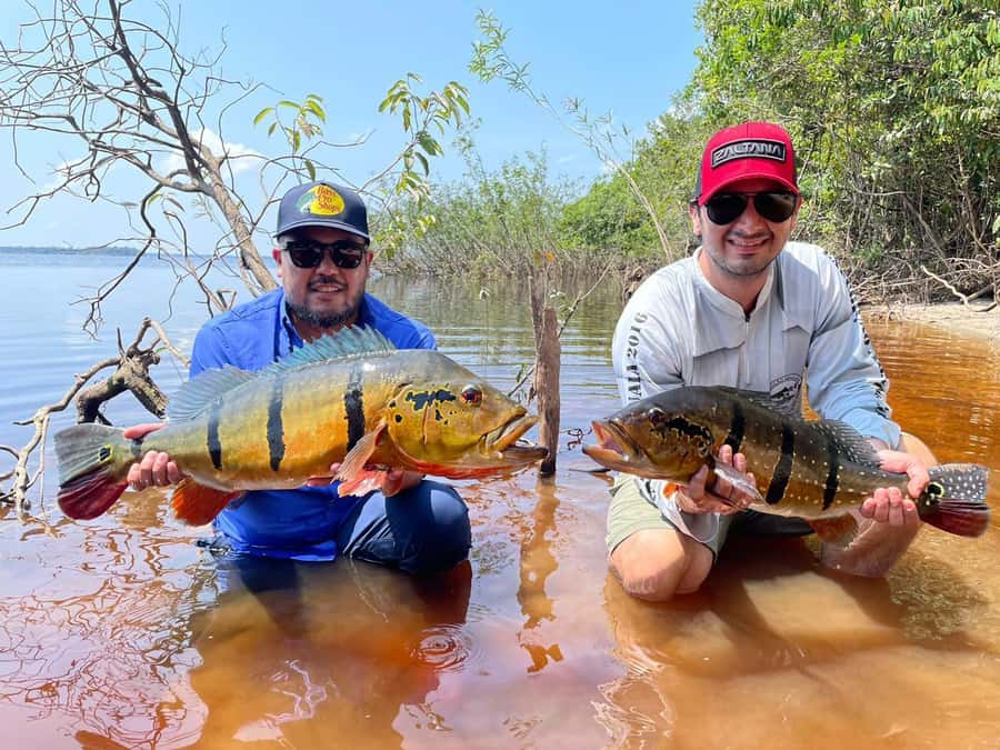 Manaus : A day of fishing on the Rio Negro - A floating restaurant at midday