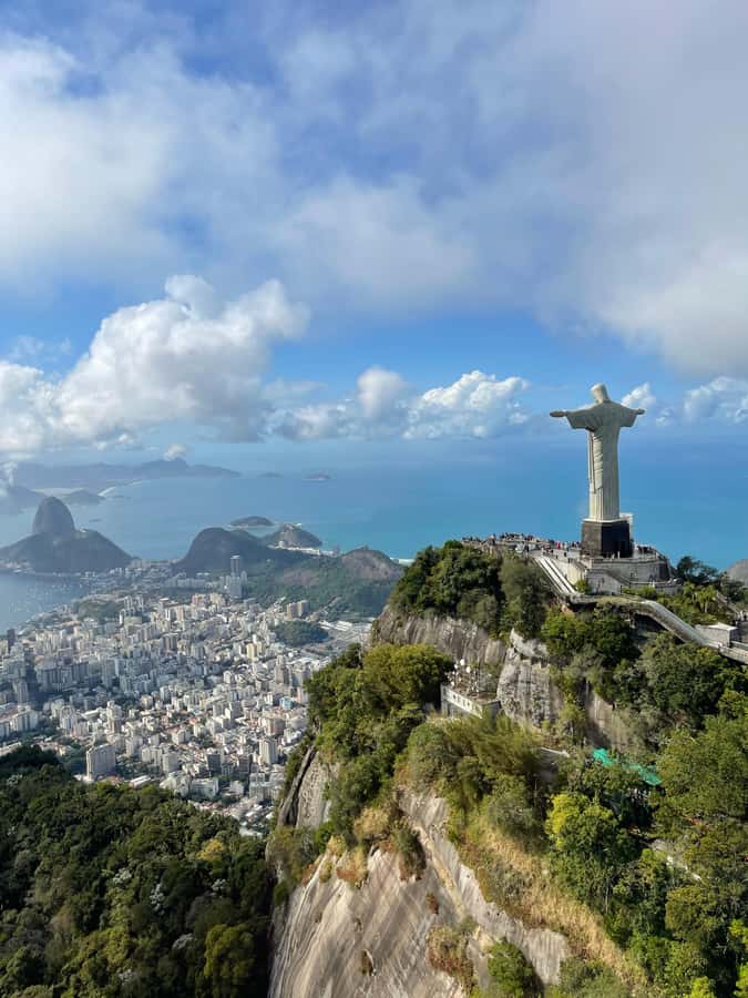 Rio De Janeiro Helicopter Flight Tour - Sugarloaf Mountain from a high viewpoint